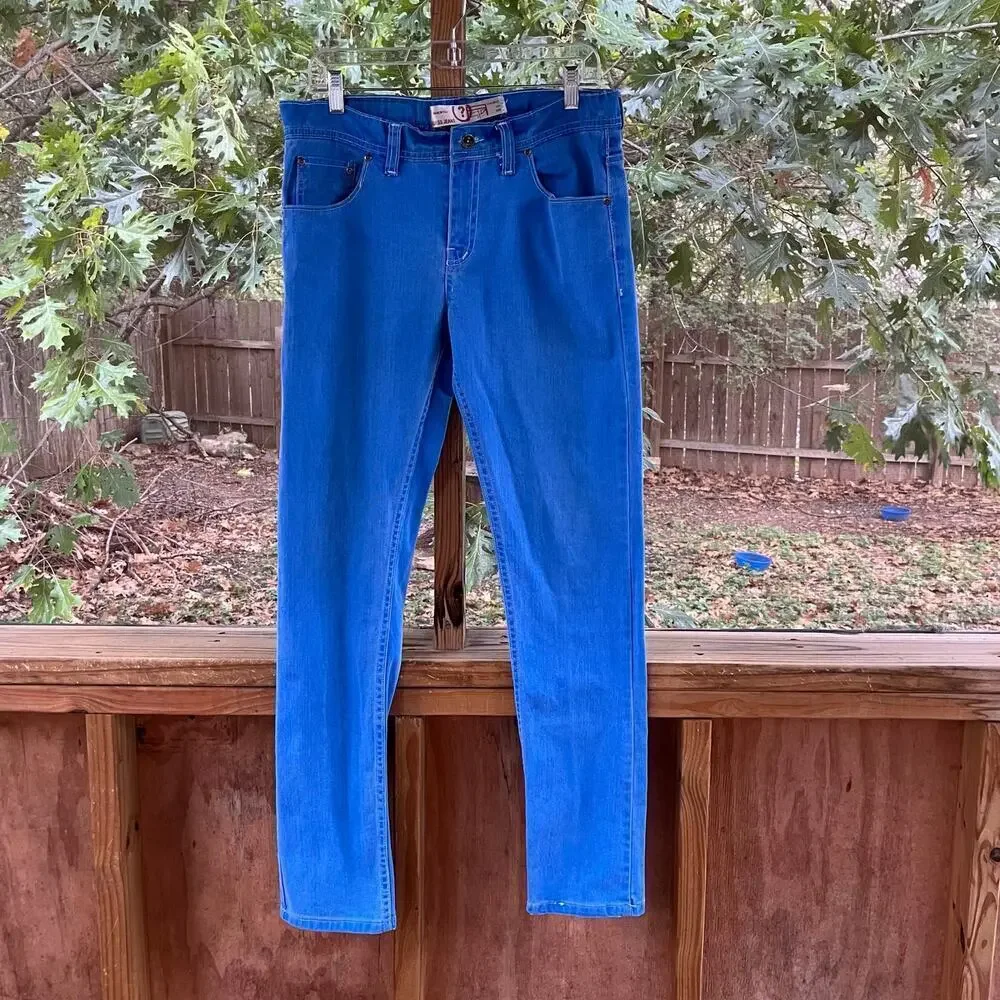 Guess Jeans Men's Vintage Bright Blue Straight Leg Jeans Size 33